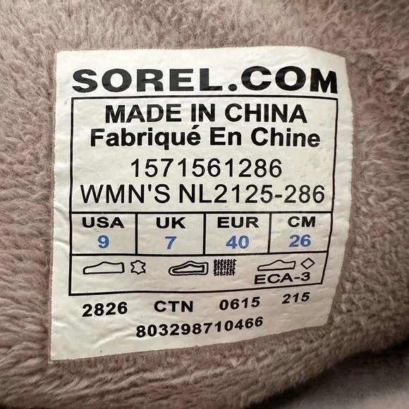 SOREL Women's Waterproof Fancy Lace II Suede Winter Boots. Sz 9. - Picture 4 of 5